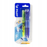 Komplekt: 2x Pilot Frixion Clicker 0,5 sinine pliiats + kollane marker