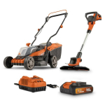 Powerplus POWDPG75567 akutoitega aiat&ouml;&ouml;riistade komplekt muruniiduk ja trimmer 20V akuga 25-65mm kuni 200m2 murule
