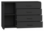 Kummut ADRK Furniture Frazio, must