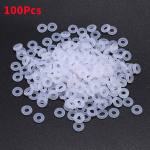 Helmeste klambrid, 100 tk, Balta pusiau permatoma 9 mm