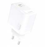 Seinale paigaldatav 45 W GaN laadija USB-C kaabliga valge