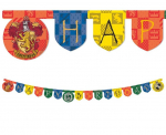 Kaunistusriba paberist Harry Potter Hogwarts Houses "Happy Birthday", 200 x 16 cm 93371
