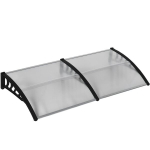 Ukse varikatus 200 x 96 cm, pol&uuml;karbonaadist, must