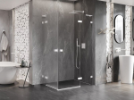 Mexen Lunar L Duo du&scaron;inurk paremal avanev uks 85 x 75 cm, l&auml;bipaistev, valge - 834L-085P-075L-20-00