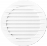 Valge &uuml;mmargune v&otilde;rguga ventilatsioonikate, 125 mm