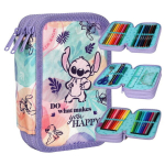 Kolmekohaline pliiatsikott, CoolPack, koos tarvikutega, pastelne, Disney Stitch