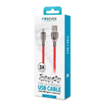 Forever Tornado Usb-c kaabel, 1m, 3a, punane