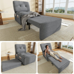 2-in-1 magamiss diivan, 195x81,5 cm, linane kangas, 136 kg, 1 tk