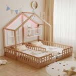 Puidust lastevoodi, 90x200 cm, LED-valgustusega, 2 tk
