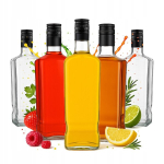 5x JACK WALKER pudel 1000ml + kork MONSIEUR WHISKY RUM anumatele 1L