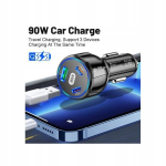 Kiire 90w autolaadija, 3 Usb-porti, 2x Usb-c Pd