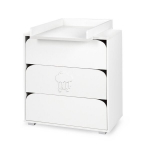 Kummut koos m&auml;hkimisalusega Klupś Nel Cloud, valge