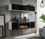 Sektsioon ASM Fly N1 biokaminaga, must/valge