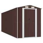 vidaXL aiakuur, tumepruun, 192x523x223 cm, tsingitud teras