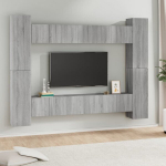 VidaXL 10-osaline telerikappide komplekt, hall, tehispuit