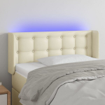 vidaXL LED-voodipeats, kreemjas, 103x16x78/88 cm, kunstnahk