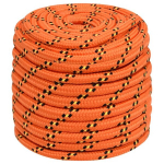 vidaXL paadik&ouml;is, oranž, 18 mm, 50 m, pol&uuml;prop&uuml;leen