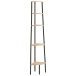 vidaXL 5 riiuliga nurgariiul, helepruun ja must, 45,5 x 31,5 x 180 cm