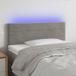 vidaXL LED-voodipeats, helehall, 100x5x78/88 cm, samet