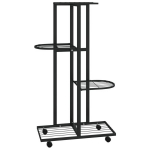 vidaXL 4 tasandiga lillealus ratastel 44x23x80 cm must raud
