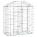 vidaXL kaarekujuline gabioonkorv, 100x50x100/120 cm, tsingitud raud, Sidabro