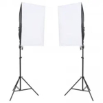 vidaXL fotostuudiokomplekt valgustuse, taustapildi ja reflektoriga