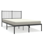 vidaXL metallist voodiraam peatsiga, must, 140x190 cm