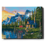 Maalimine numbrite j&auml;rgi - maalimise komplekt 40x50 cm. "Fisherman 's house"