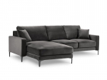Vasakpoolne nurgadiivan velvet sofa Venus, 4 istekohta, hall