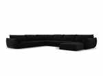 Panoraam vasakpoolne nurgadiivan velvet sofa Vanda, 8 istekohta, must