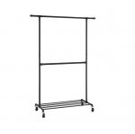 Riidestange metallist, 130 x 49 x 198 cm, must
