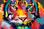 Maalid numbrite j&auml;rgi TM V&auml;rvikas "Through the eyes of a tiger" 20x30 cm