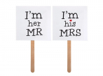 Aksessuaarid fotosessiooniks I'm his MRS/I'm her MR, 9x9 cm (1 pakk/ 2 tk)