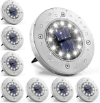 P&auml;ikesevalgustid v&auml;listingimustes 12 LED 8 komplekti valged p&auml;ikeseenergia maavalgustid veekindlad roostevabast terasest aiavalgustid &otilde;ues, aias, sise&otilde;ues, murul, tekil, k&otilde;nniteel