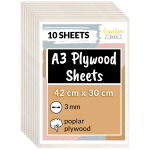 10 x A3 vineeripaneelid Pappel puit 3 mm Creative Deco vineeripaneelid 420 x 300 x 3 mm (+/- 0,5 mm)