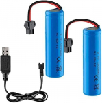 YUNIQUE GREEN-CLEAN-POWER 3.7V 1200mAh akud USB-kaabliga, mis on m&otilde;eldud DE45 DE42 1:14 mudelitele | SM-2P pistik | Kiirlaadimine, 2 tk, sinine
