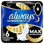 H&uuml;gieenisidemed Always Ultimate Night Size 6, 8 tk