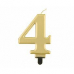 K&uuml;&uuml;nal number 4, 8 cm, kuldne v&auml;rv