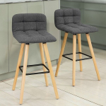 Kahe tooli komplekt SoBuy FST50-DG, hall/pruun