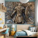 Viikingis&otilde;dalase Seinavaip - P&otilde;hjamaine Kangast Kunst Decor