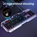 EWEADN GX80Z Ergonoomiline M&auml;nguklaviatuur - 104 Klahvi, LED-valgustusega., Juoda【vaivoryk&scaron;tės &scaron;viesa】