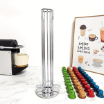 1tk Pod-Alus, Vertikaalne Kohvikapsli Hoiustaja, 40 Nespresso Kapslit., Sidabrinis