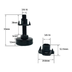 M&ouml;&ouml;blijalad ja -jalad, 3/8" Imperial Black Metal reguleeritavad m&ouml;&ouml;blijalad