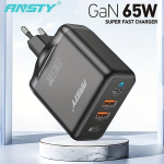 GaN 65W Kiirlaadija 3-port USB-C Reisilaadija