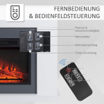 Elektriahi k&uuml;ttega, elektriline kamin LED-leegi efektiga ja 3 heledusega 2000W Dekoratiivkamin reguleeritava termostaadiga elektriline kaminaefekt puldiga Valge