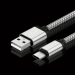 60W Kiirtasuga USB T&uuml;&uuml;p C Kaabel, Pikk Nailonpunutis Laadimiskaabel Sobib Samsung/Galaxy/ Ja USB C T&uuml;&uuml;plaadijatele., Baltas