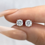 925 Sterling H&otilde;be K&otilde;rvar&otilde;ngad, Elegantne Moissaniidi Studs 0.5/1/2 Karaati Kaaluga., balta auksinė