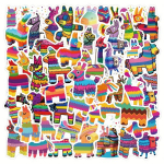 &Ouml;kos&otilde;bralik 60-pakk Vinyl Pinata Kleebised - L&auml;ikiv Viimistlus S&uuml;learvutitele, Veepudelitele & Lugeratastele