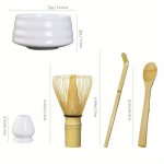 5-osaline Matcha Vispel Komplekt Matcha Tee jaoks, Balta 5