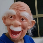 Avatud Suuga Vana Mehe Mask, Realistlik Kare Kiilas Mees Mask.